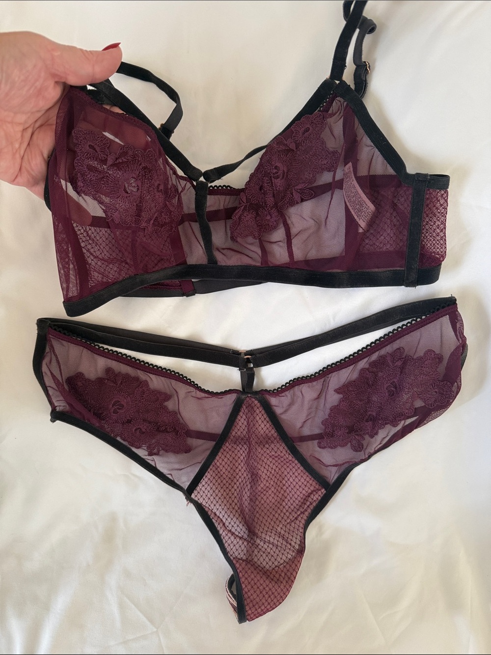 Victoria's Secret cage Bralette & Cage panty Set size L